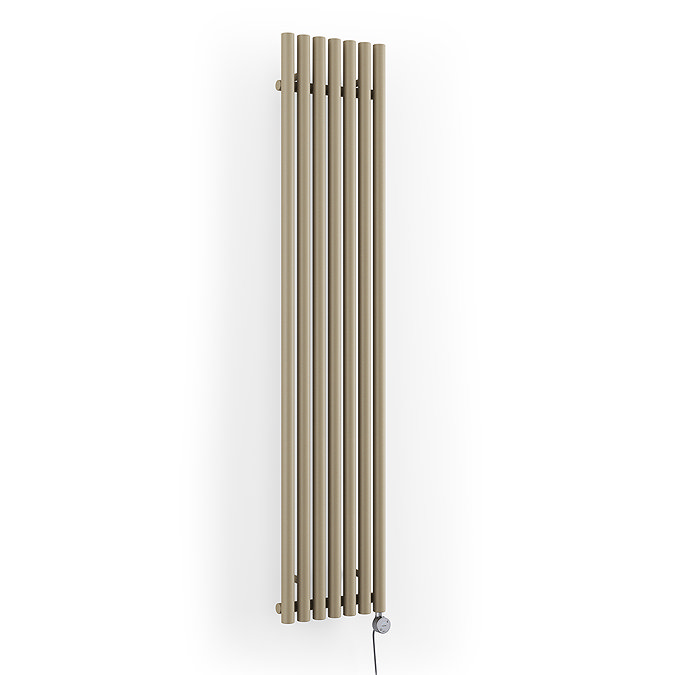 Terma Rolo Room E H1800 x W370mm Quartz Mocha Electric Only Towel Rail with MOA Blue Element