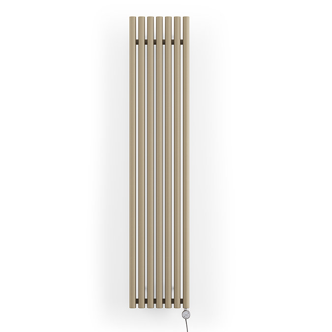 Terma Rolo Room E H1800 x W370mm Quartz Mocha Electric Only Towel Rail with MOA Blue Element