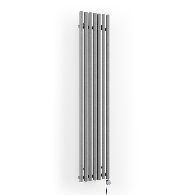 Terma Rolo Room E H1800 x W370mm Salt & Pepper Electric Only Towel Rail with MOA Blue Element