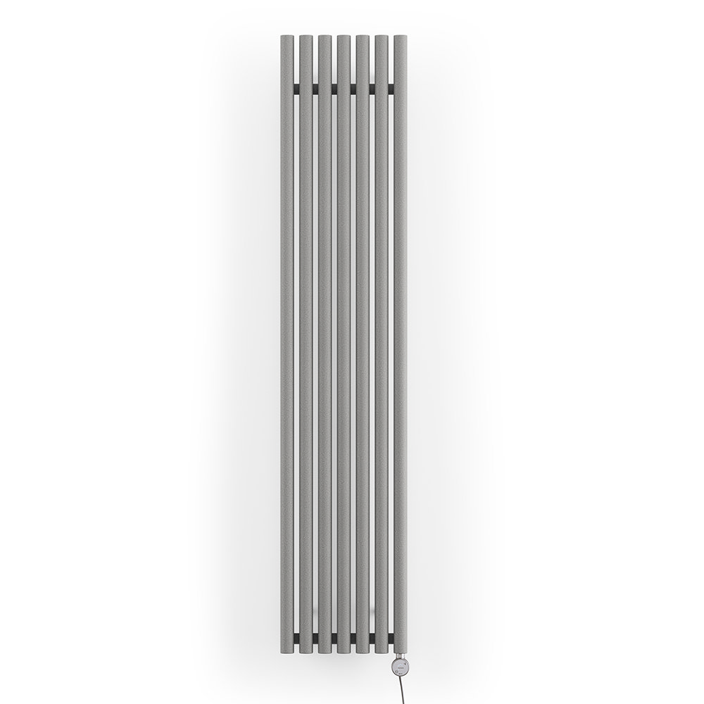 Terma Rolo Room E H1800 x W370mm Salt & Pepper Electric Only Towel Rail with MOA Blue Element