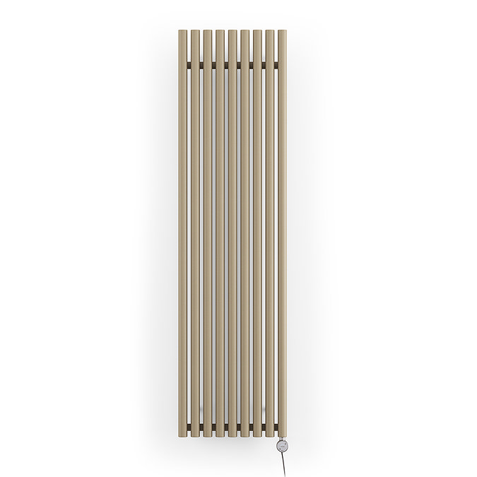 Terma Rolo Room E H1800 x W480mm Quartz Mocha Electric Only Towel Rail with MOA Blue Element