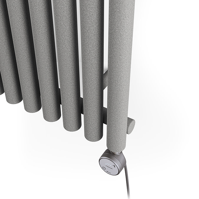 Terma Rolo Room E H1800 x W480mm Salt & Pepper Electric Only Towel Rail with MOA Blue Element