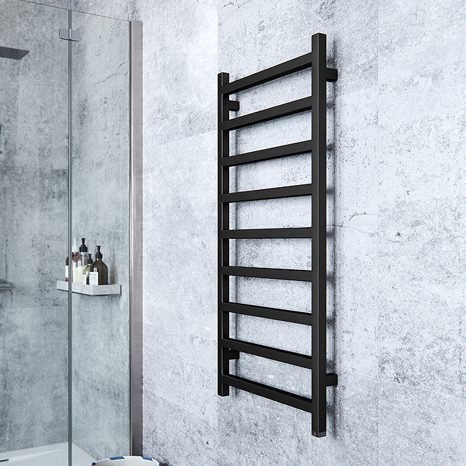 Terma Simple One H1080 x W500mm Heban Black Electric Only Towel Rail