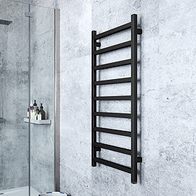 Terma Simple One H1080 x W500mm Heban Black Electric Only Towel Rail