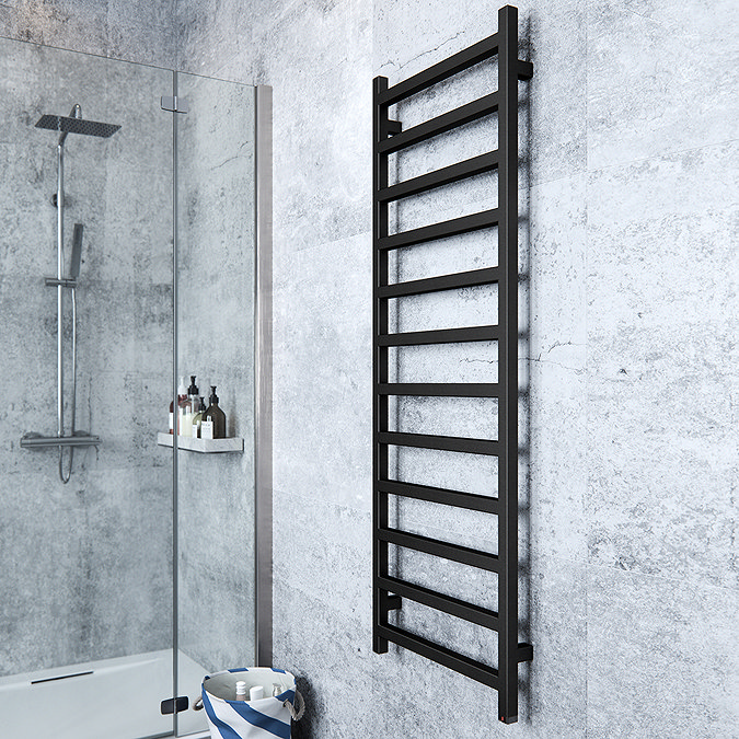 Terma Simple One H1440 x W500mm Heban Black Electric Only Towel Rail