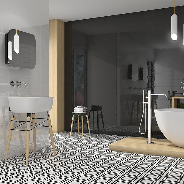 Tetra Grid Wall and Floor Tiles - 200 x 200mm  Feature Large Image