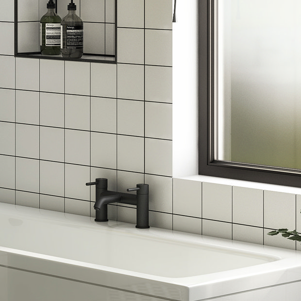 Tetra Matt White Wall and Floor Tiles - 200 x 200mm  In Bathroom Large Image