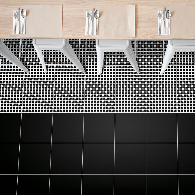 Tetra Mesh Black Wall and Floor Tiles - 200 x 200mm Profile Large Image