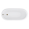 Thames Cast Iron Bath with Antique Brass Feet (1700 x 780mm Slipper Flat Rim)