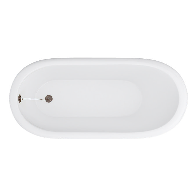 Thames Cast Iron Bath with Antique Copper Feet (1700 x 780mm Slipper Flat Rim)