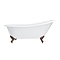 Thames Cast Iron Bath with Antique Copper Feet (1700 x 780mm Slipper Flat Rim)