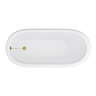 Thames Cast Iron Bath with Brushed Brass Feet (1700 x 780mm Slipper Flat Rim)