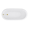 Thames Cast Iron Bath with Brushed Brass Feet (1700 x 780mm Slipper Flat Rim)