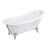 Thames Cast Iron Bath with Chrome Feet (1700 x 780mm Slipper Flat Rim)  In Bathroom Large Image