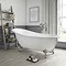 Thames Cast Iron Bath with Chrome Feet (1700 x 780mm Slipper Flat Rim) Large Image