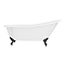 Thames Cast Iron Bath with Matt Black Feet (1700 x 780mm Slipper Flat Rim)