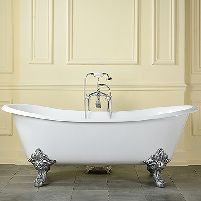 Thames Traditional Cast Iron Double Slipper Bath (1829 x 780mm ) with Feet Feature Large Image