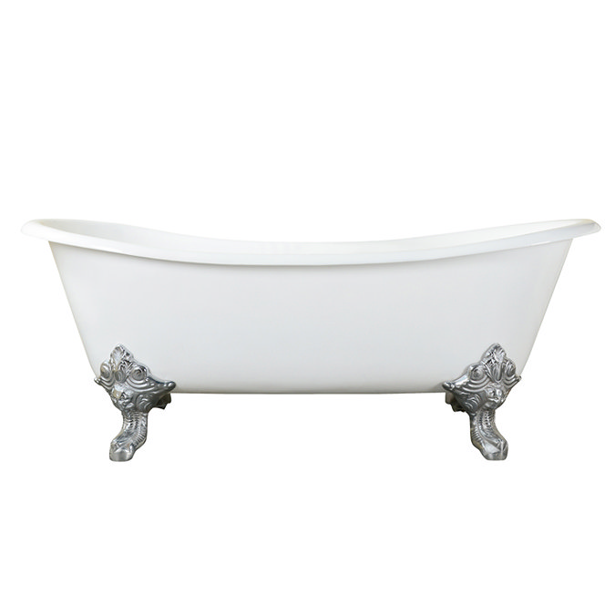 Thames Traditional Cast Iron Double Slipper Bath (1829 x 780mm ) with Feet Large Image