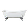 Thames Traditional Cast Iron Double Slipper Bath (1829 x 780mm ) with Feet Large Image