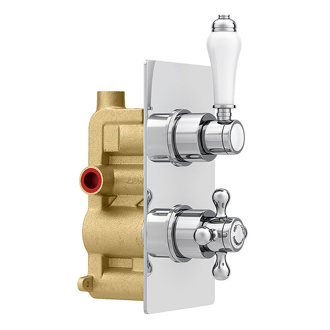 Thames Traditional Twin Concealed Thermostatic Shower Valve  additional Large Image