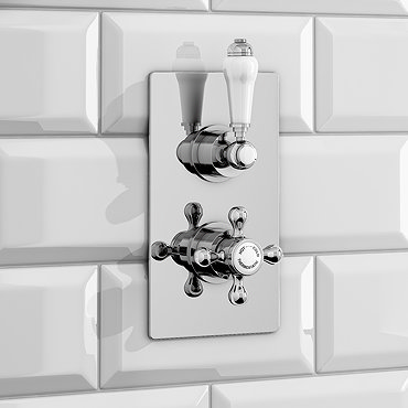 Thames Traditional Twin Concealed Thermostatic Shower Valve  Standard Large Image