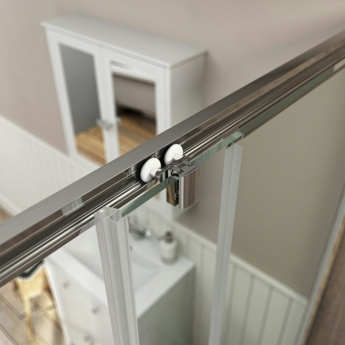The Bath Co. Camberley 8mm Framed 1200 x 1950mm Sliding Shower Door (Excludes Tray)