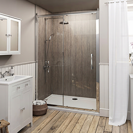 The Bath Co. Camberley 8mm Framed 1200 x 1950mm Sliding Shower Door (Excludes Tray)