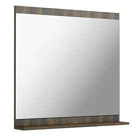 The Bath Co. Dalston 750 x 800mm Rustic Wood Bathroom Mirror with Shelf