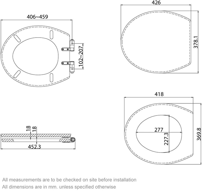 The Bath Co. Red Oak with Top Fixing Soft Close Quick Release Hinge