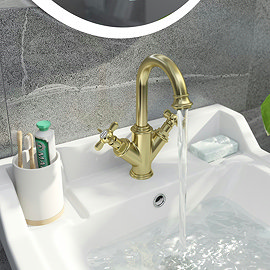 The Bath Co. Windsor Brushed Brass Basin Mixer Tap