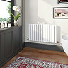The Heating Co. 600 x 1200mm Bonaire White Double Horizontal Flat Panel Radiator