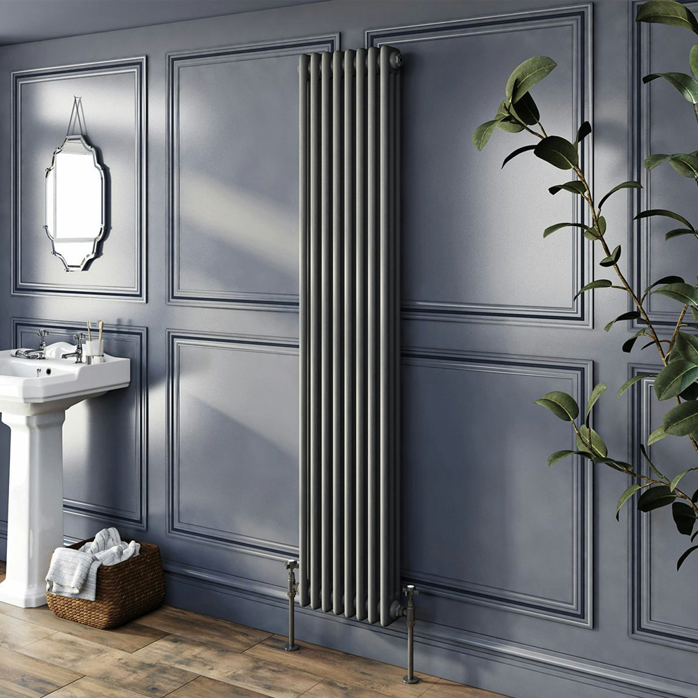 The Heating Co. Corso 1800 x 470mm Anthracite Grey Vertical 3 Column ...