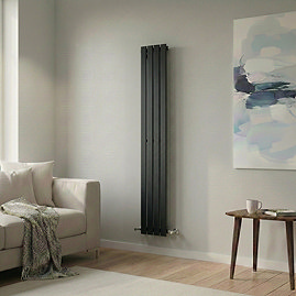 The Heating Co. Modern 1600 x 272mm Vertical Single Flat Panel Anthracite Radiator
