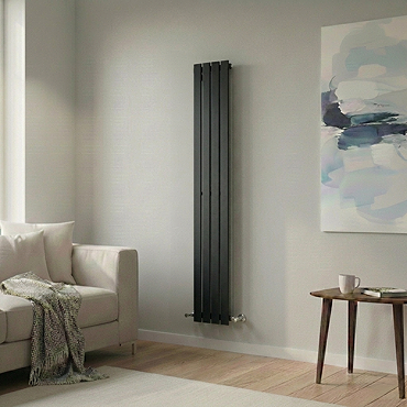 The Heating Co. Modern 1600 x 272mm Vertical Single Flat Panel Anthracite Radiator