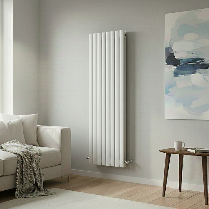 The Heating Co. Modern 1600 x 544mm Vertical Double Flat Panel White Radiator