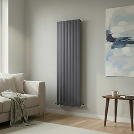 The Heating Co. Modern 1600 x 544mm Vertical Single Flat Panel Anthracite Radiator