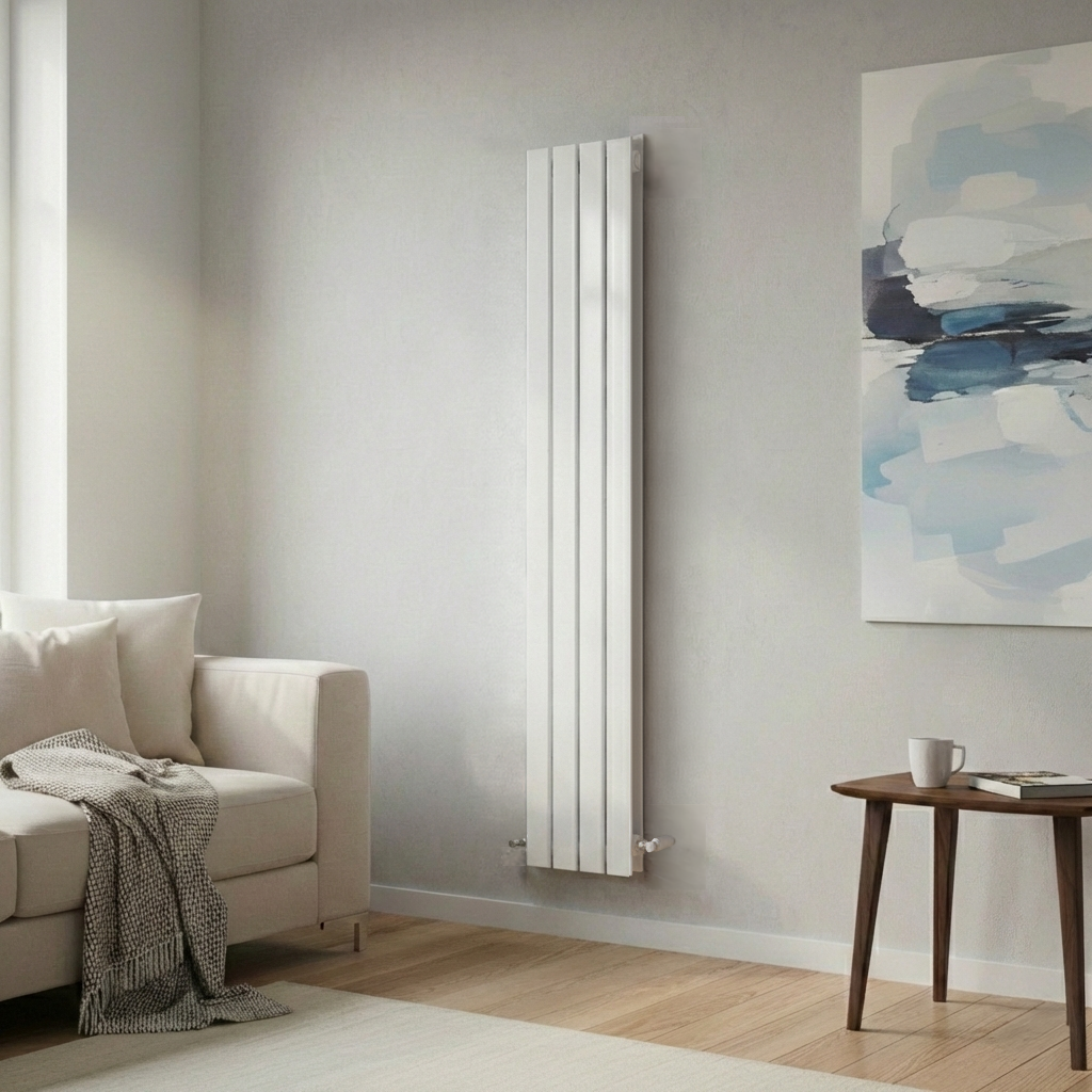 White Radiator Table The Heating Co. Modern 1800 x 272mm Vertical Double Flat Panel White ...