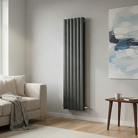 The Heating Co. Modern 1800 x 408mm Vertical Double Flat Panel Anthracite Radiator