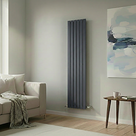 The Heating Co. Modern 1800 x 408mm Vertical Single Flat Panel Anthracite Radiator
