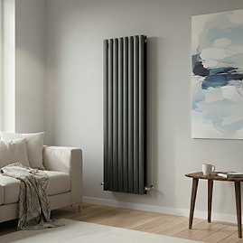 The Heating Co. Modern 1800 x 544mm Vertical Double Flat Panel Anthracite Radiator