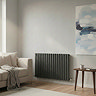 The Heating Co. Modern 600 x 1428mm Horizontal Single Flat Panel Anthracite Radiator