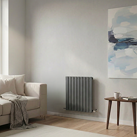 The Heating Co. Modern 600 x 612mm Horizontal Single Flat Panel Anthracite Radiator