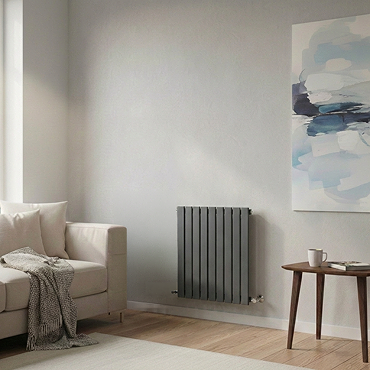 The Heating Co. Modern 600 x 612mm Horizontal Single Flat Panel Anthracite Radiator