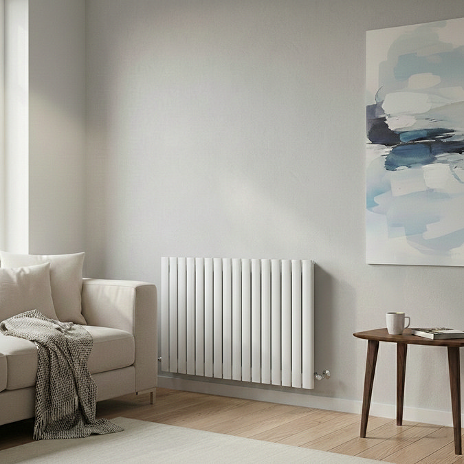 The Heating Co. Modern 600 x 884mm Horizontal Single Flat Panel White Radiator