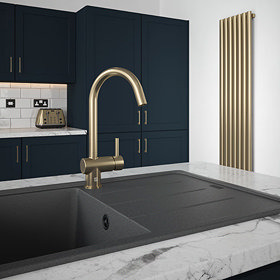 The Tap Factory Brushed Brass Vibrance Solo Kitchen Mixer Tap