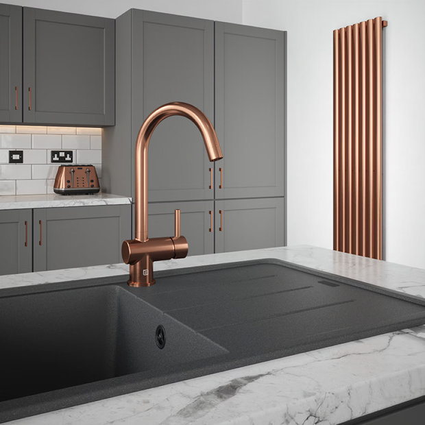 The Tap Factory Brushed Copper Vibrance Solo Kitchen Mixer Tap