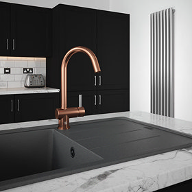 The Tap Factory Vibrance Solo Kitchen Mixer Tap - Brushed Copper & Nickel