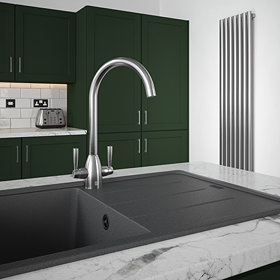 The Tap Factory Vibrance Duo Kitchen Mixer Tap - Brushed Nickel
