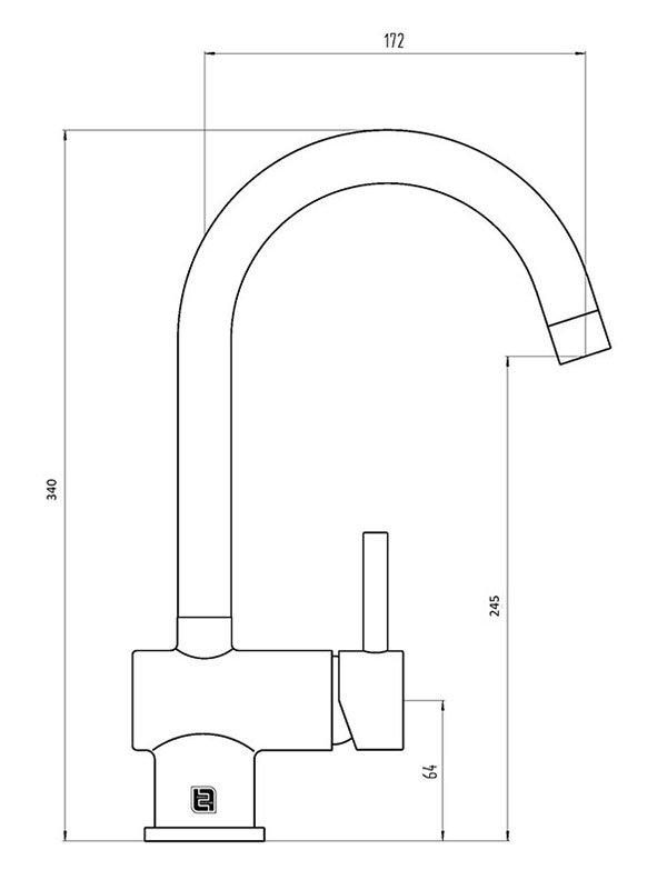 The Tap Factory Brushed Nickel Vibrance Solo Kitchen Mixer Tap