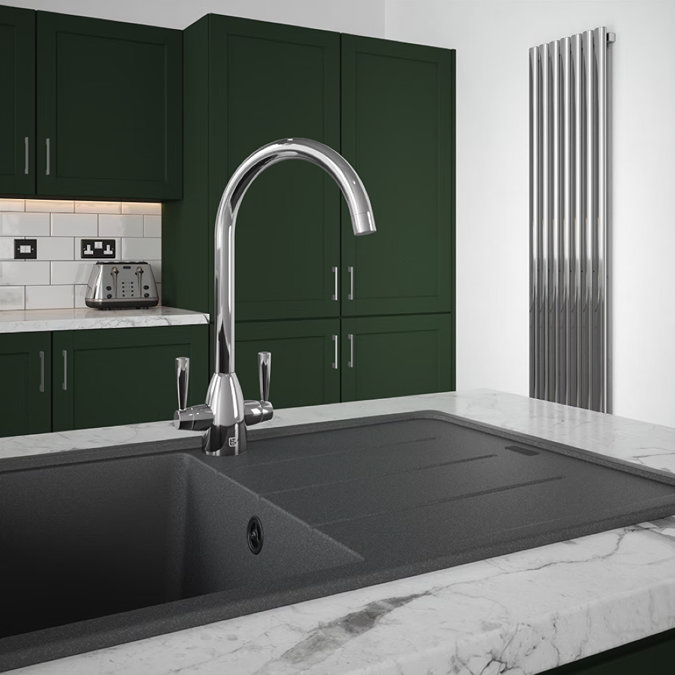The Tap Factory Chrome Vibrance Duo Kitchen Mixer Tap